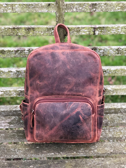 Venator Distressed Leather A4 Backpack#UM06