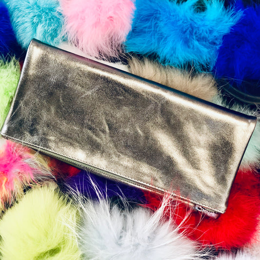Metallic Magpie Fold Over Clutch #LB909 Pewter