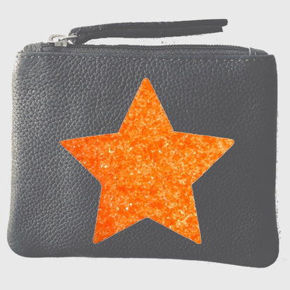 Grain Leather Grey Coin Pouch LBR201-Star