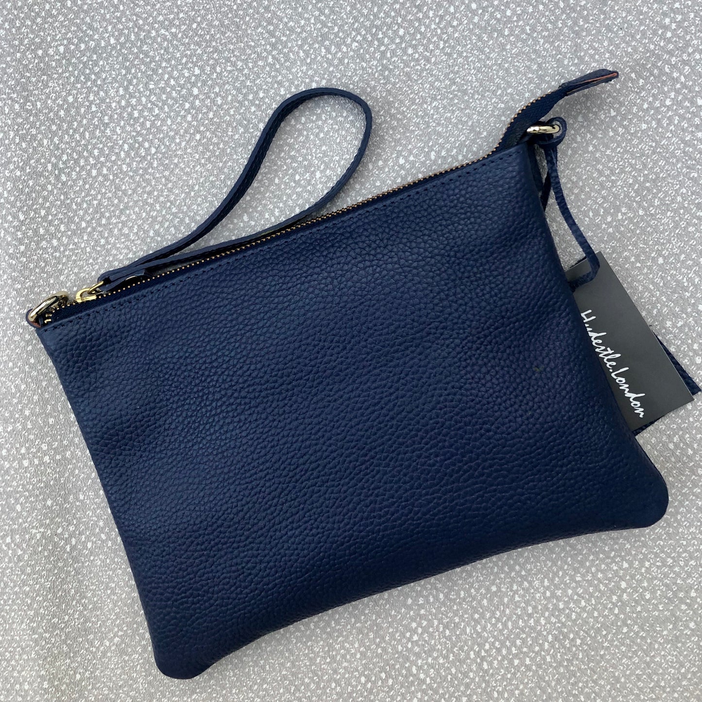Megan Pebbled Leather Wristlet Clutch Bag LBR105