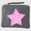 Grain Leather Grey Coin Pouch LBR201-Star