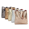 Hydestyle Metallic Sofia reversible leather tote bag #LB32 rose