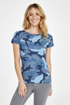 Blue Camo Printed Ladies T-Shirt LTS-1187