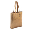 metallic reversible leather tote bag - Copper