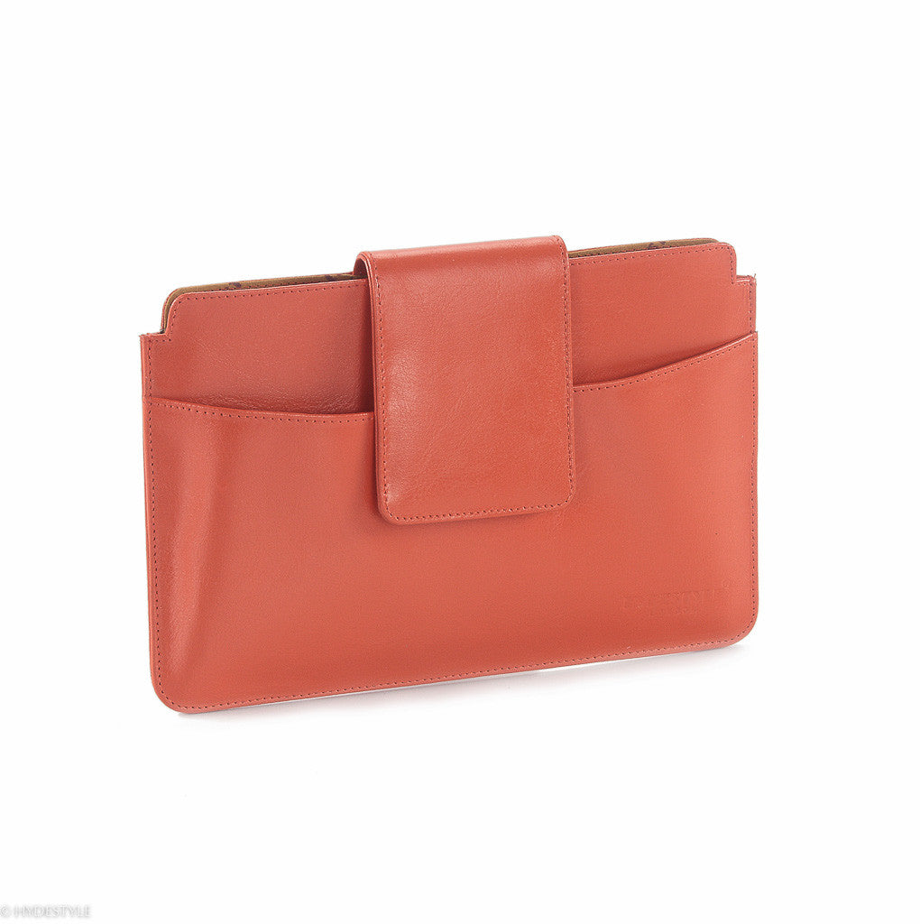 Trenz leather iPad oversize clutch #GC10 Orange