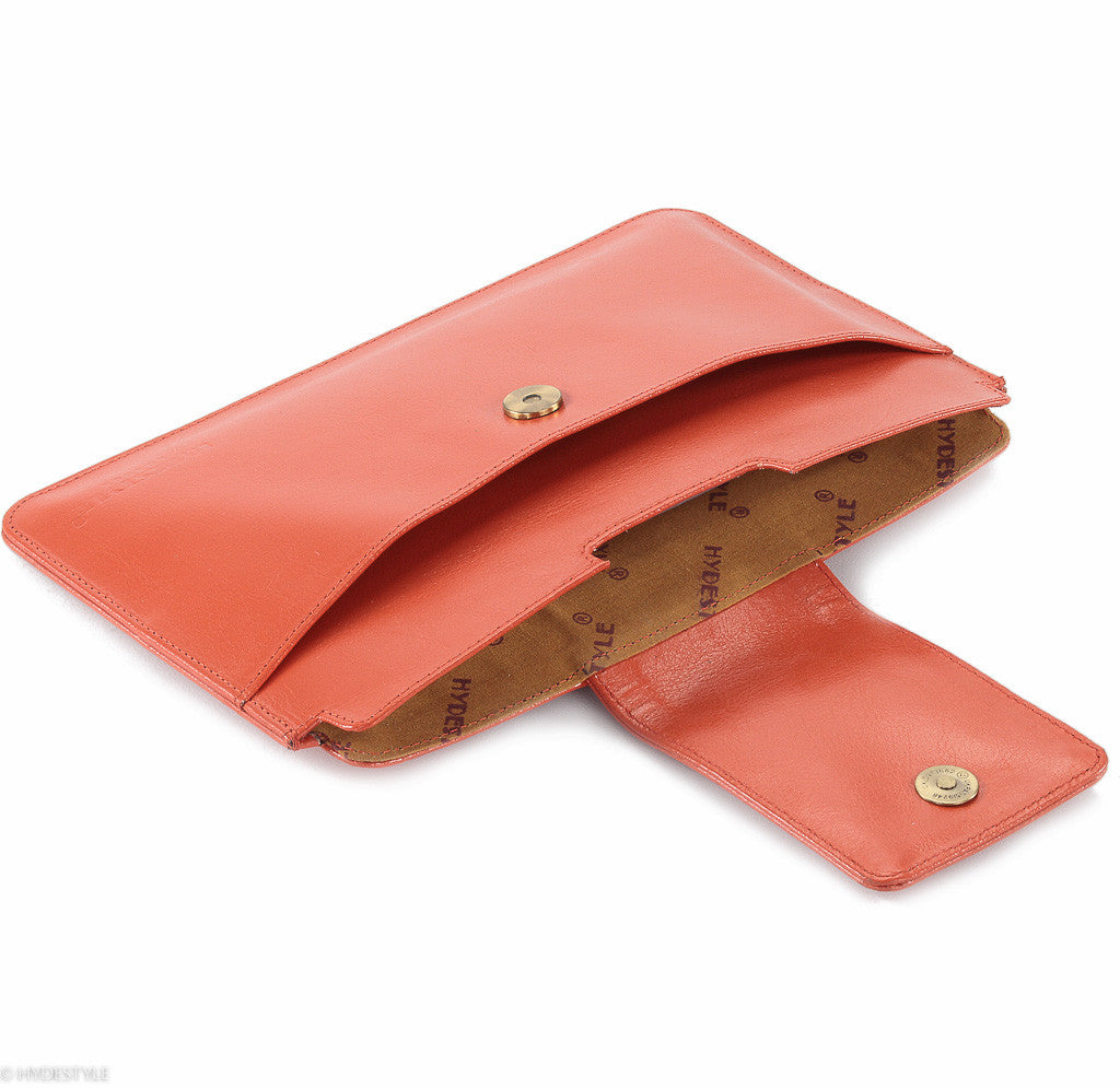 Trenz leather iPad oversize clutch #GC10 Orange