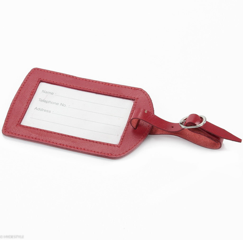 Trenz leather luggage tag  #TW03 Red