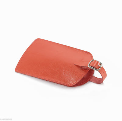 Trenz leather luggage tag  #TW03 Orange