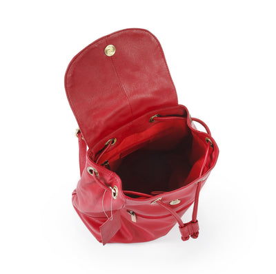 Pratico - piccolo leather backpack #UM35 Red
