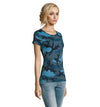 Blue Camo Printed Ladies T-Shirt LTS-1187