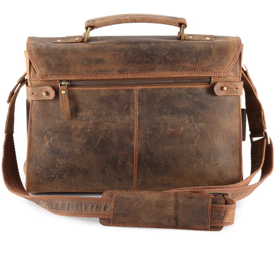 Venator distressed leather vintage laptop satchel  #UM41 Brown